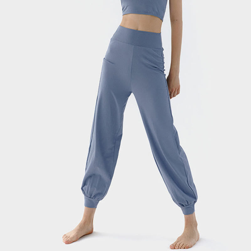 Pantaloni Leica da donna Buddha Stones Casual Plain a vita alta e asciugatura rapida - SteelBlue - US4, UK/AU8, EU36 (L) - image 11