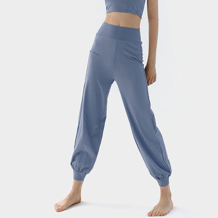 Pantaloni Leica da donna Buddha Stones Casual Plain a vita alta e asciugatura rapida - SteelBlue - US4, UK/AU8, EU36 (L) - image 11