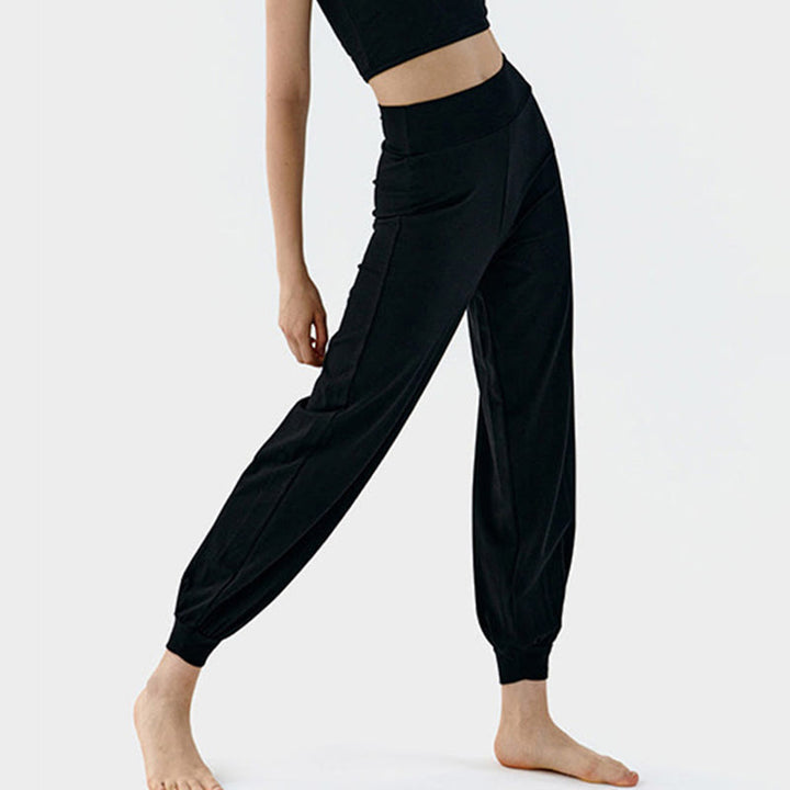 Pantaloni Leica da donna Buddha Stones Casual Plain a vita alta e asciugatura rapida - Nero - US4, UK/AU8, EU36 (L) - image 16