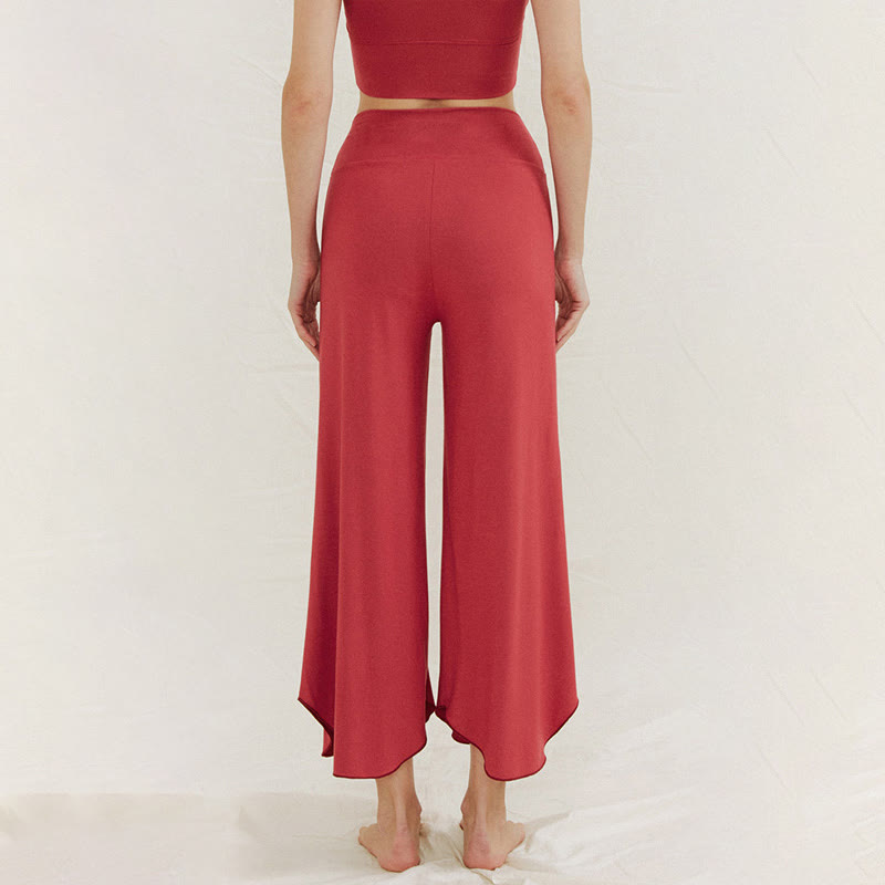 Pantaloni larghi da donna Leica con orlo geometrico irregolare e casual, modello Buddha Stones - image 1