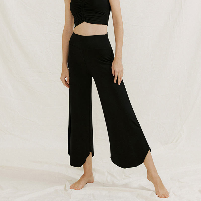 Pantaloni larghi da donna Leica con orlo geometrico irregolare e casual, modello Buddha Stones - image 29