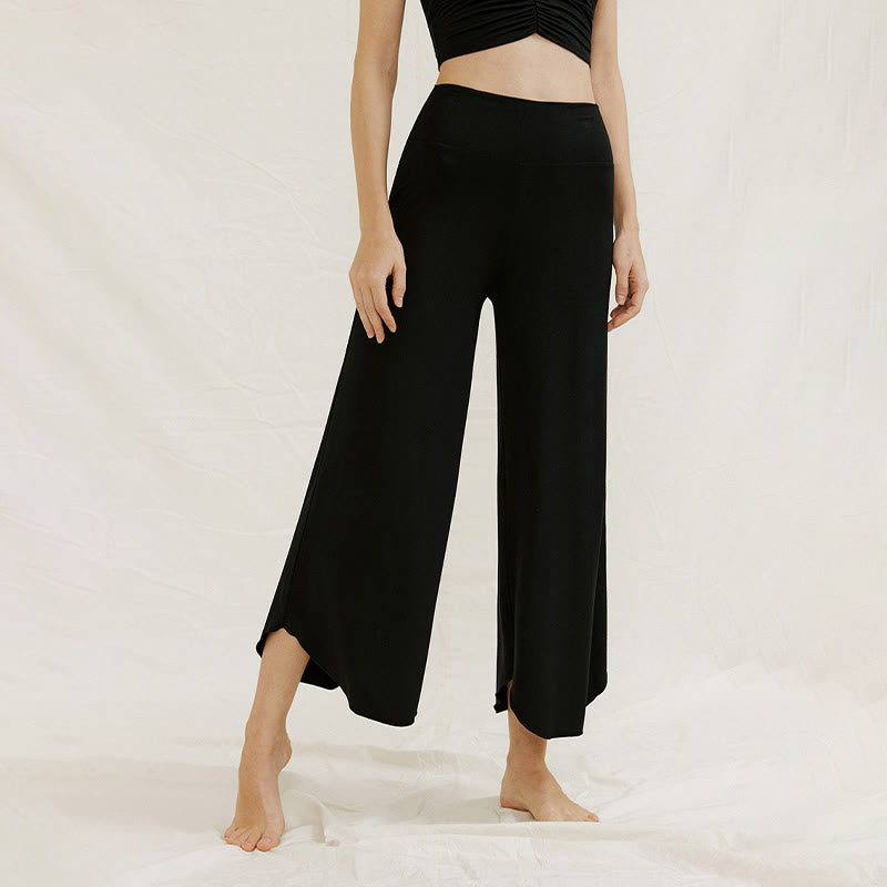 Pantaloni larghi da donna Leica con orlo geometrico irregolare e casual, modello Buddha Stones - image 27