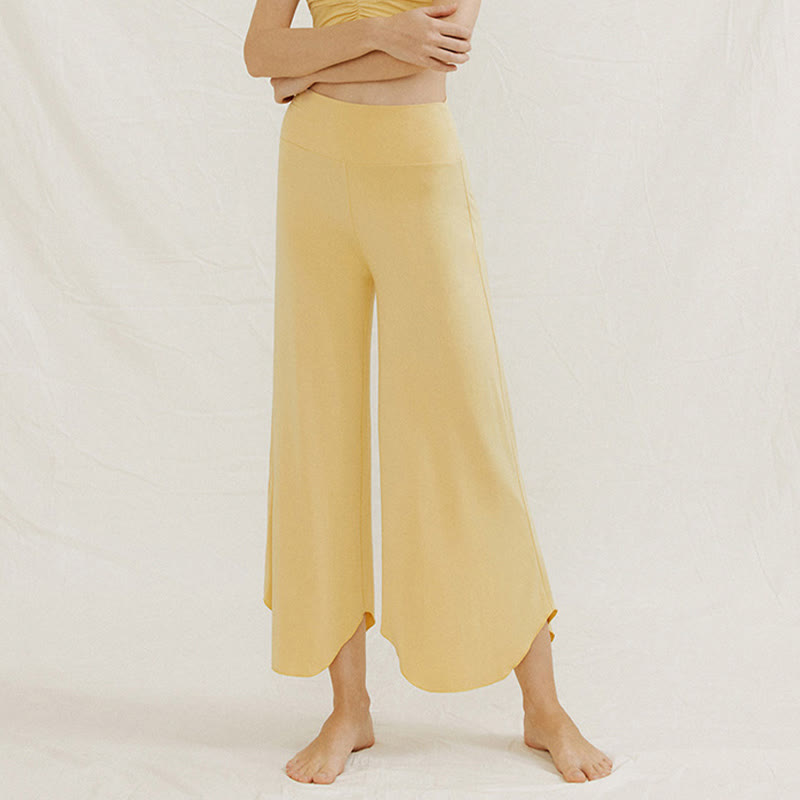 Pantaloni larghi da donna Leica con orlo geometrico irregolare e casual, modello Buddha Stones - image 10