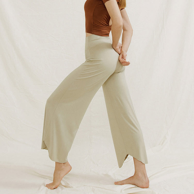 Pantaloni larghi da donna Leica con orlo geometrico irregolare e casual, modello Buddha Stones - image 20