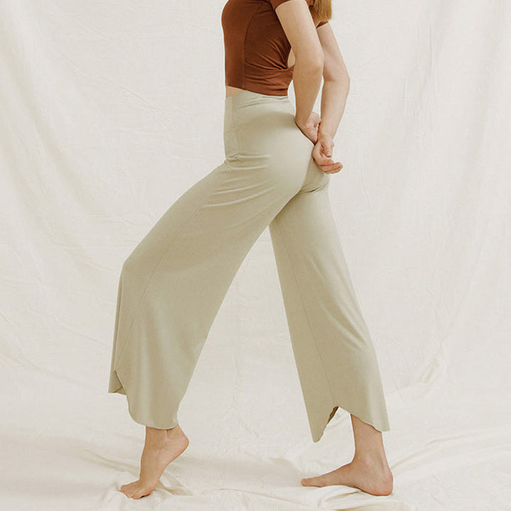 Pantaloni larghi da donna Leica con orlo geometrico irregolare e casual, modello Buddha Stones - image 20