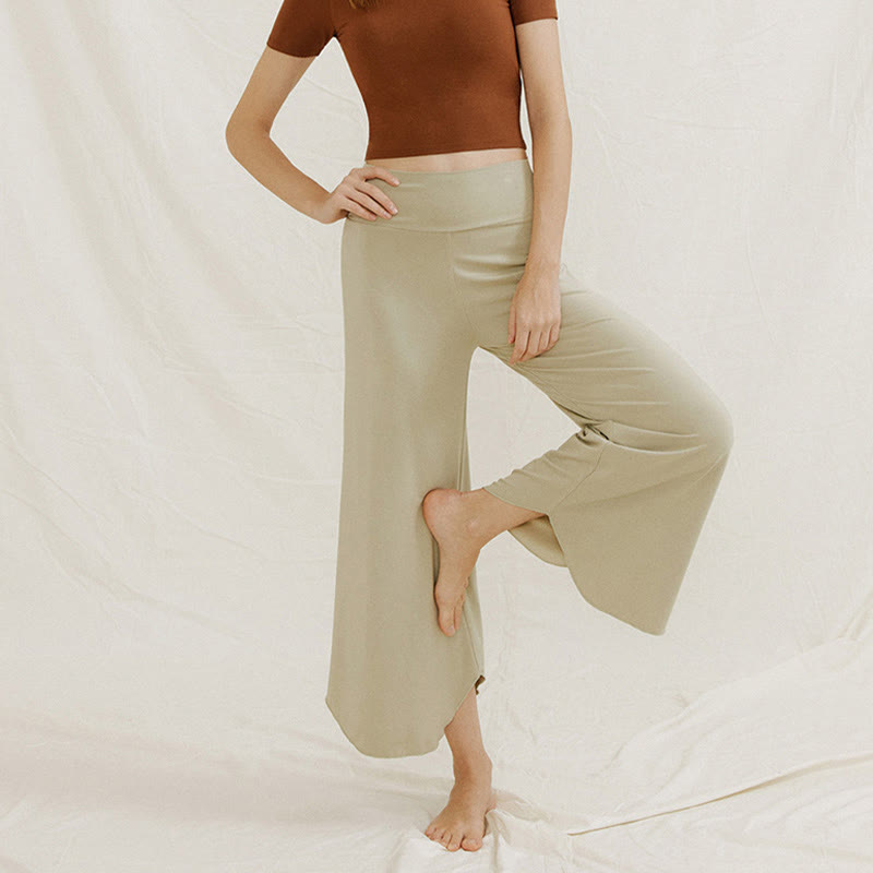 Pantaloni larghi da donna Leica con orlo geometrico irregolare e casual, modello Buddha Stones - image 17