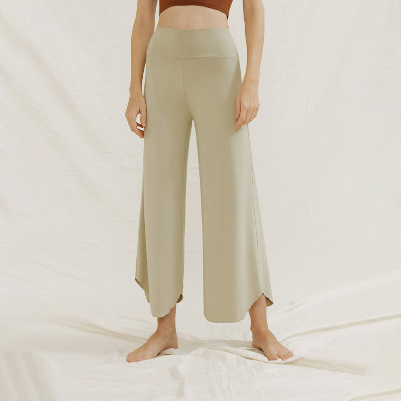 Pantaloni larghi da donna Leica con orlo geometrico irregolare e casual, modello Buddha Stones - image 13