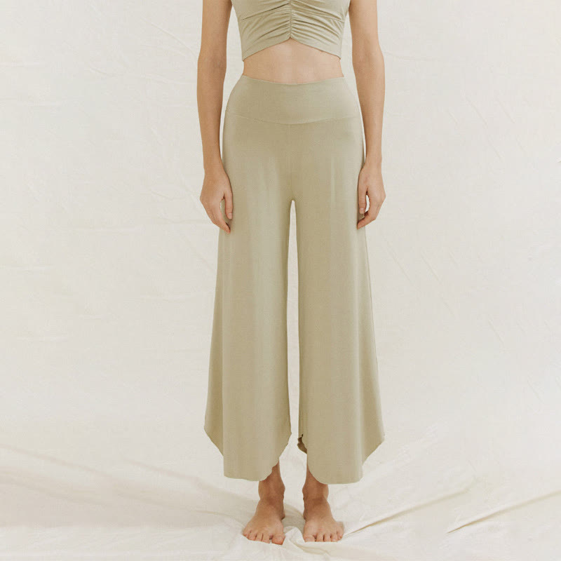 Pantaloni larghi da donna Leica con orlo geometrico irregolare e casual, modello Buddha Stones - image 18