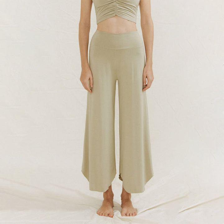 Pantaloni larghi da donna Leica con orlo geometrico irregolare e casual, modello Buddha Stones - image 18