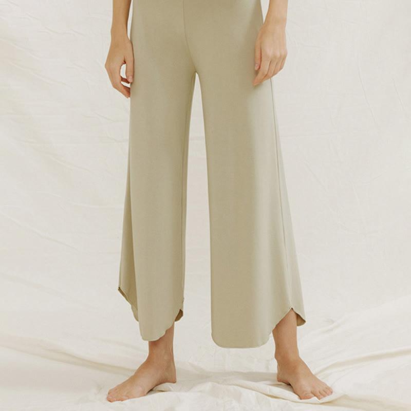 Pantaloni larghi da donna Leica con orlo geometrico irregolare e casual, modello Buddha Stones - image 16