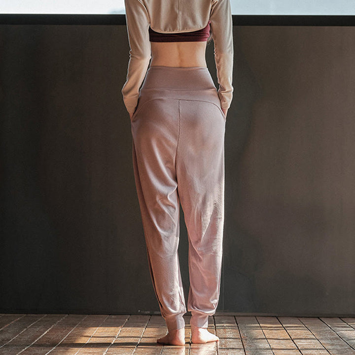 Pantaloni casual da donna in spandex con tasche, con orlo a fessura e filettature semplici Buddha Stones - image 5