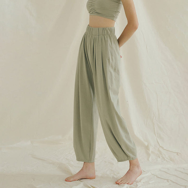 Pantaloni harem Leica da donna Buddha Stones Casual, traspiranti, larghi e semplici, con tasche - image 14