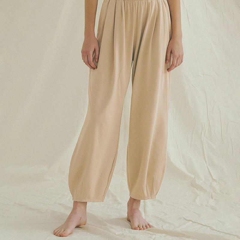 Pantaloni harem Leica da donna Buddha Stones Casual, traspiranti, larghi e semplici, con tasche - Grano - US4, UK/AU8, EU36 (L) - image 1