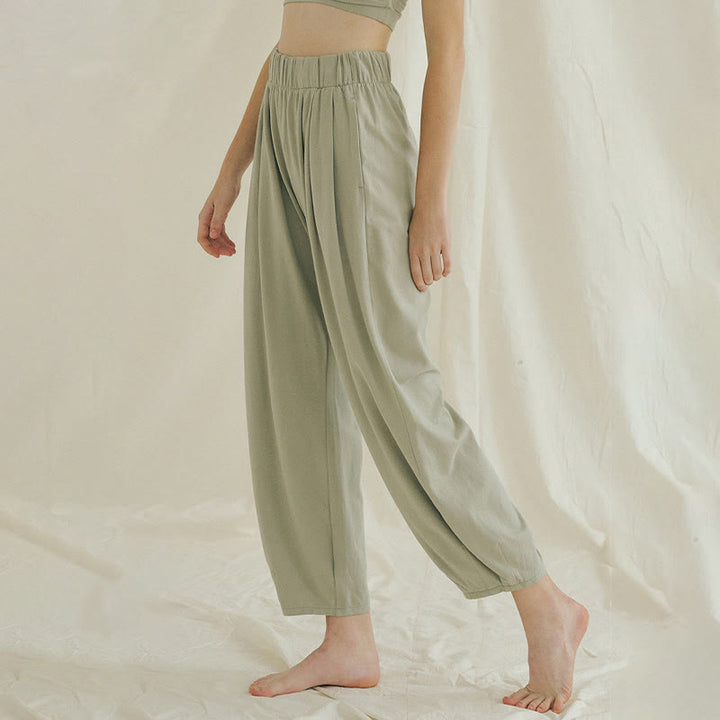 Pantaloni harem Leica da donna Buddha Stones Casual, traspiranti, larghi e semplici, con tasche - image 14