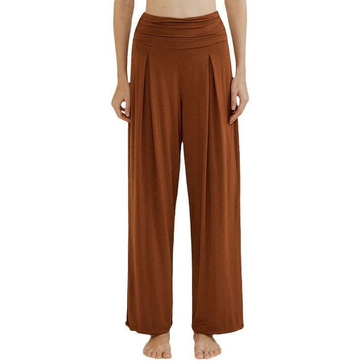 Pantaloni larghi da donna Leica, casual, tinta unita, a vita alta, modello Buddha Stones