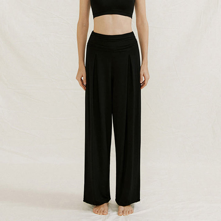 Pantaloni larghi da donna Leica, casual, tinta unita, a vita alta, modello Buddha Stones - Nero - US6, UK/AU10, EU38 (L) - image 16