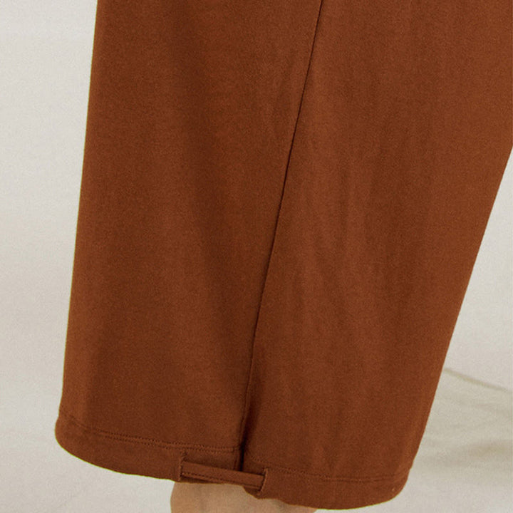 Pantaloni larghi da donna Leica, casual, tinta unita, a vita alta, modello Buddha Stones - image 9