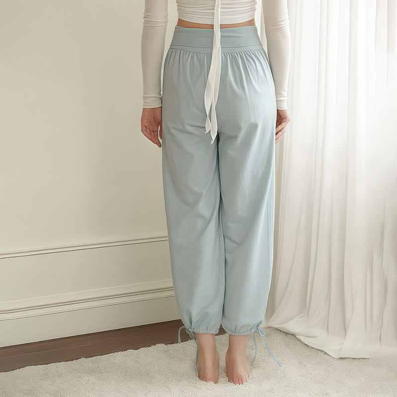 Pantaloni Leica da donna con tasche, casual e coulisse, tinta unita , Buddha Stones - image 2