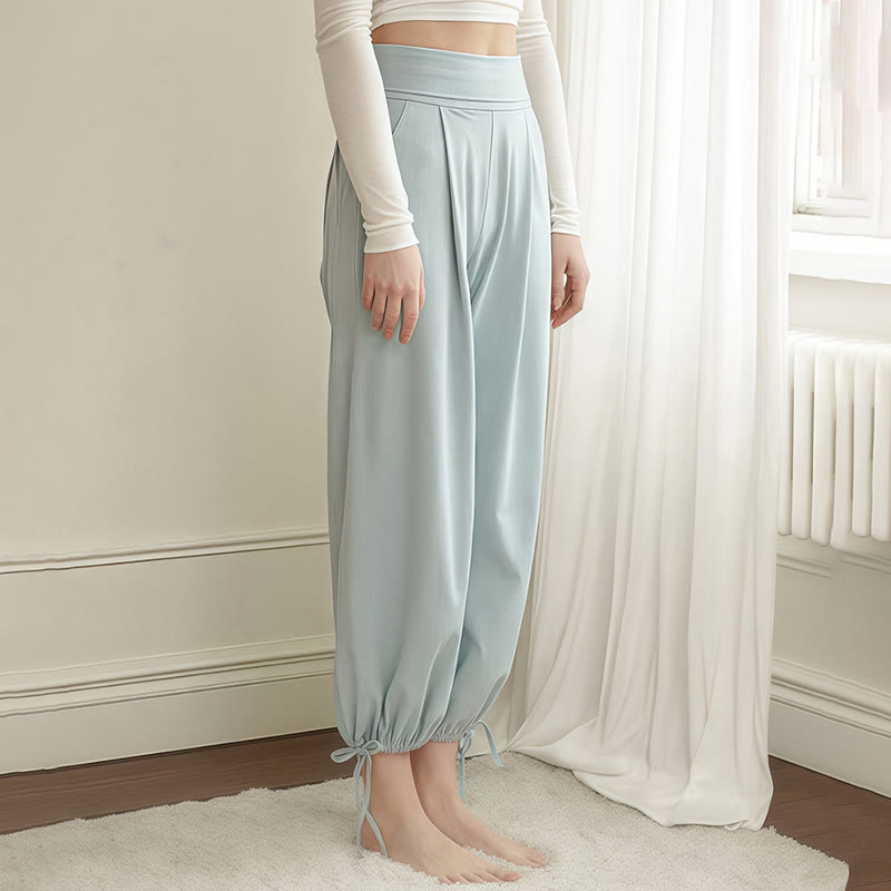 Pantaloni Leica da donna con tasche, casual e coulisse, tinta unita , Buddha Stones - image 1