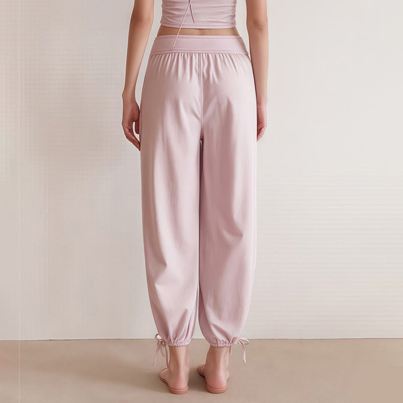 Pantaloni Leica da donna con tasche, casual e coulisse, tinta unita , Buddha Stones - image 9