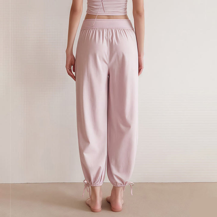 Pantaloni Leica da donna con tasche, casual e coulisse, tinta unita , Buddha Stones - image 9