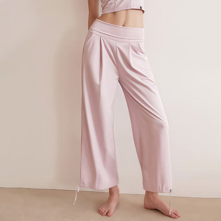 Pantaloni Leica da donna con tasche, casual e coulisse, tinta unita , Buddha Stones - image 10