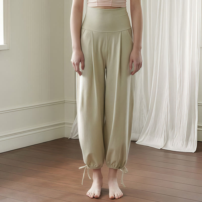 Pantaloni Leica da donna con tasche, casual e coulisse, tinta unita , Buddha Stones - DarkSeaGreen - US4, UK/AU8, EU36 (L) - image 14