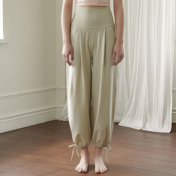Pantaloni Leica da donna con tasche, casual e coulisse, tinta unita , Buddha Stones - DarkSeaGreen - US4, UK/AU8, EU36 (L) - image 14