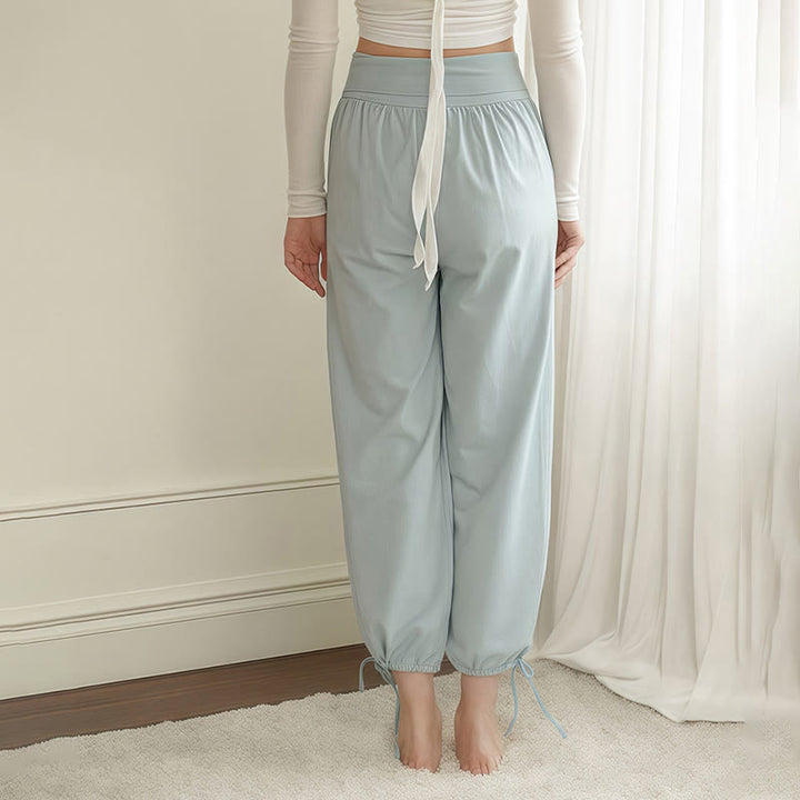 Pantaloni Leica da donna con tasche, casual e coulisse, tinta unita , Buddha Stones - image 3