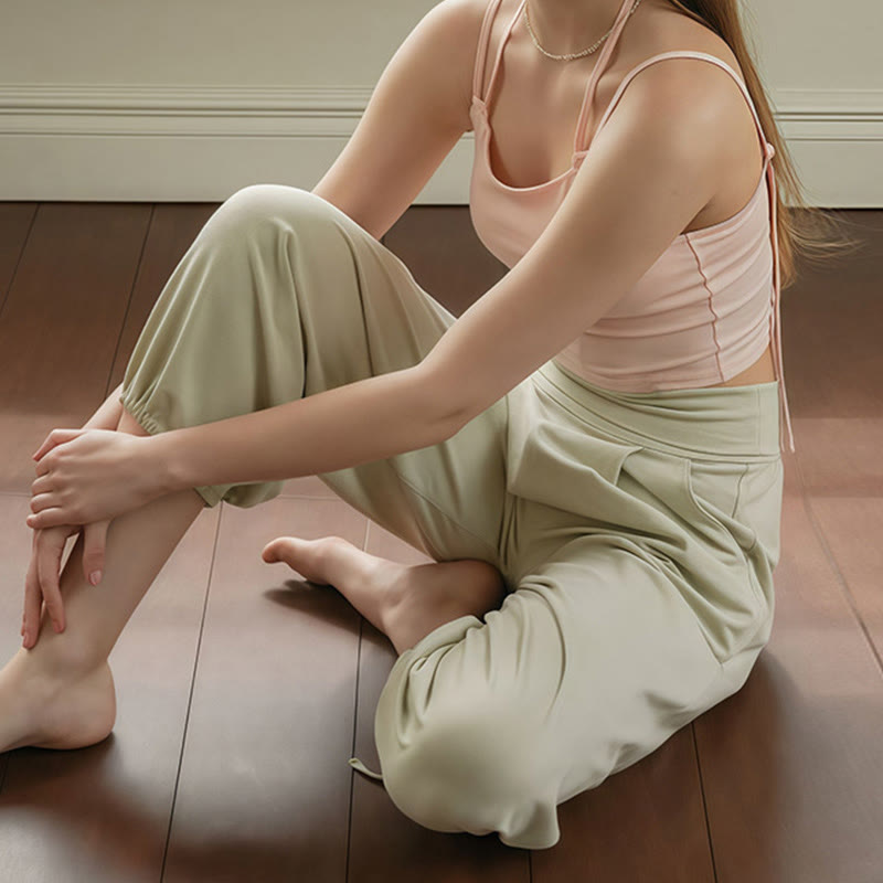 Pantaloni Leica da donna con tasche, casual e coulisse, tinta unita , Buddha Stones - image 18