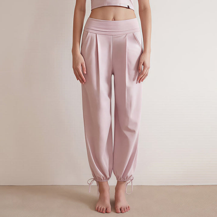 Pantaloni Leica da donna con tasche, casual e coulisse, tinta unita , Buddha Stones - Rosa - US4, UK/AU8, EU36 (L) - image 9