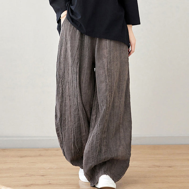 Pantaloni da donna in ramiè con tasche, casual, semplici, larghi, tie-dye, effetto consumato , Buddha Stones - image 28