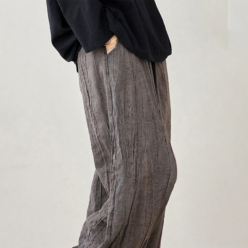 Pantaloni da donna in ramiè con tasche, casual, semplici, larghi, tie-dye, effetto consumato , Buddha Stones - image 27