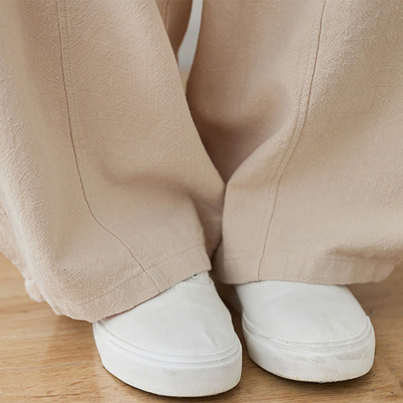 Pantaloni da donna in cotone e lino con tasche, casual, tinta Buddha Stones - image 17