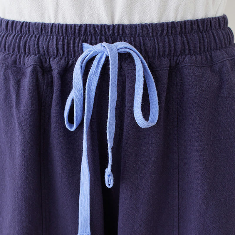 Pantaloni da donna in cotone e lino con tasche, casual, tinta Buddha Stones - image 19