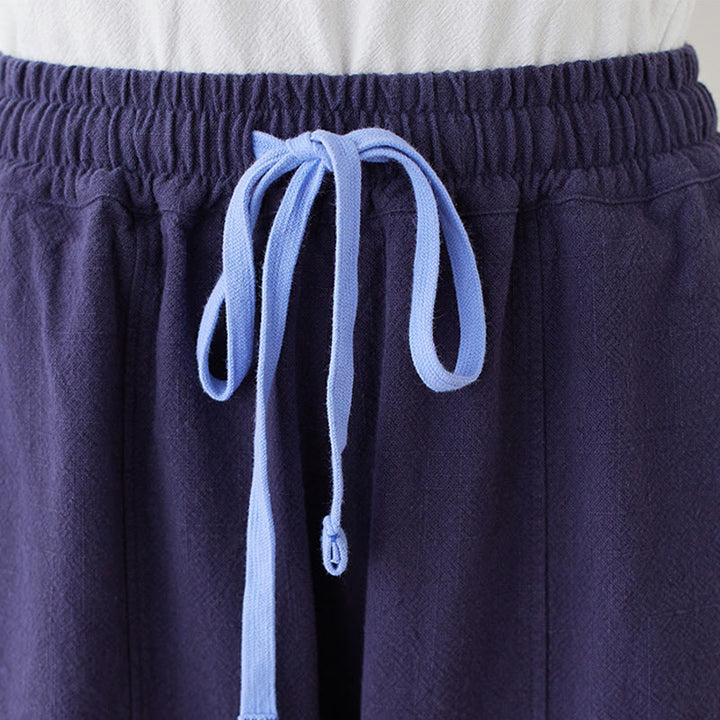 Pantaloni da donna in cotone e lino con tasche, casual, tinta Buddha Stones - image 19