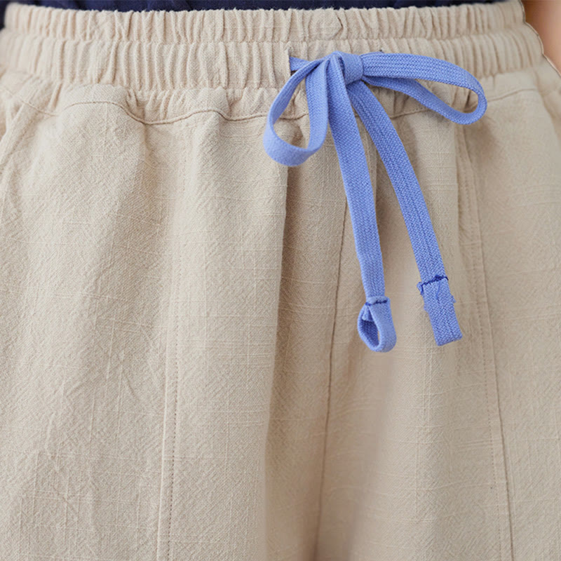 Pantaloni da donna in cotone e lino con tasche, casual, tinta Buddha Stones - image 16