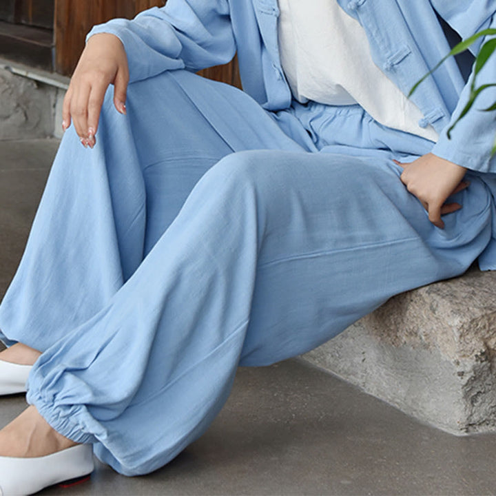 Buddha Stones Casual Plain Loose con tasche - image 6