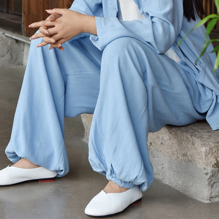 Buddha Stones Casual Plain Loose con tasche - image 5