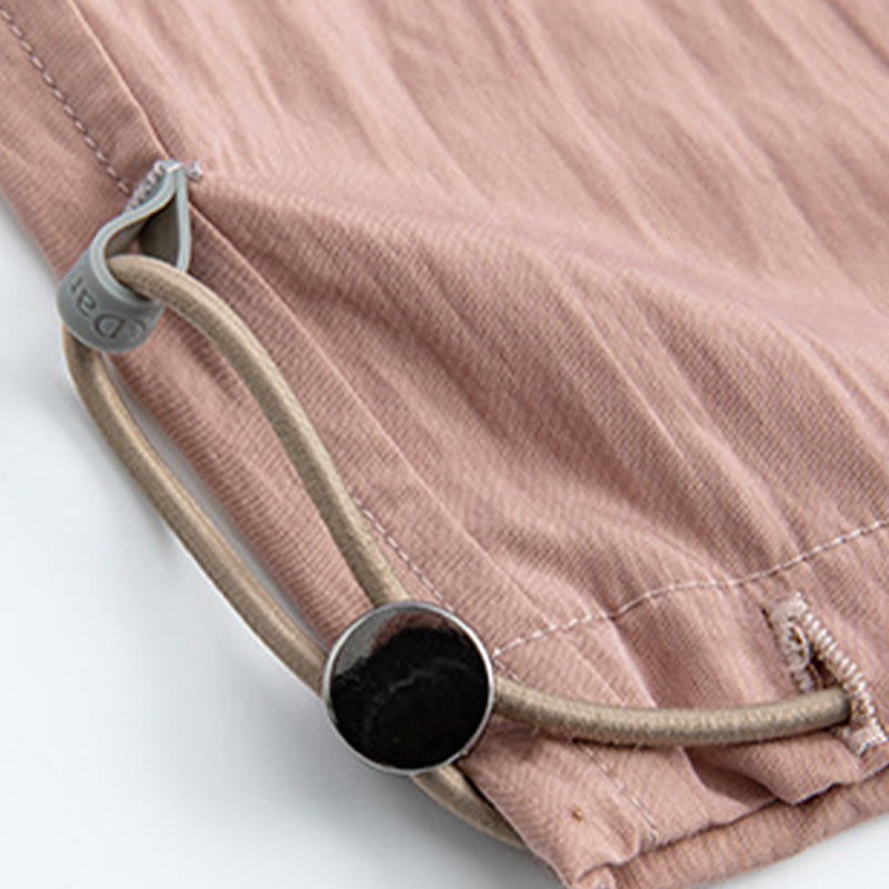 Pantaloni larghi in viscosa da Buddha Stones con tasche, casual, semplici, larghi e elastici, con supporto per la pancia