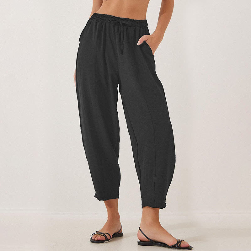 Buddha Stones Casual Plain Loose Coulisse 7/8 in poliestere con tasche - image 11