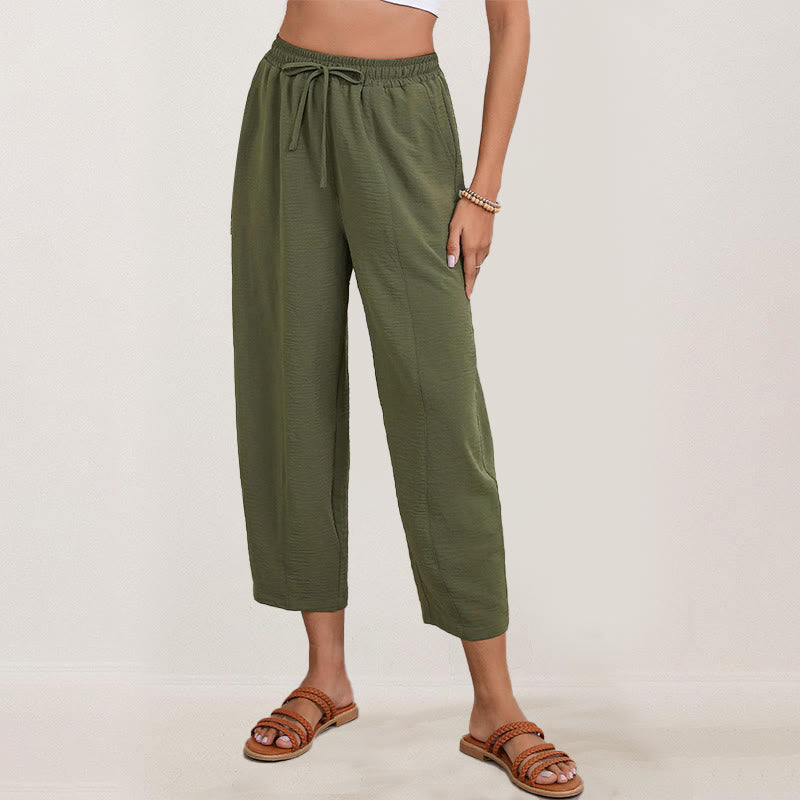 Buddha Stones Casual Plain Loose Coulisse 7/8 in poliestere con tasche
