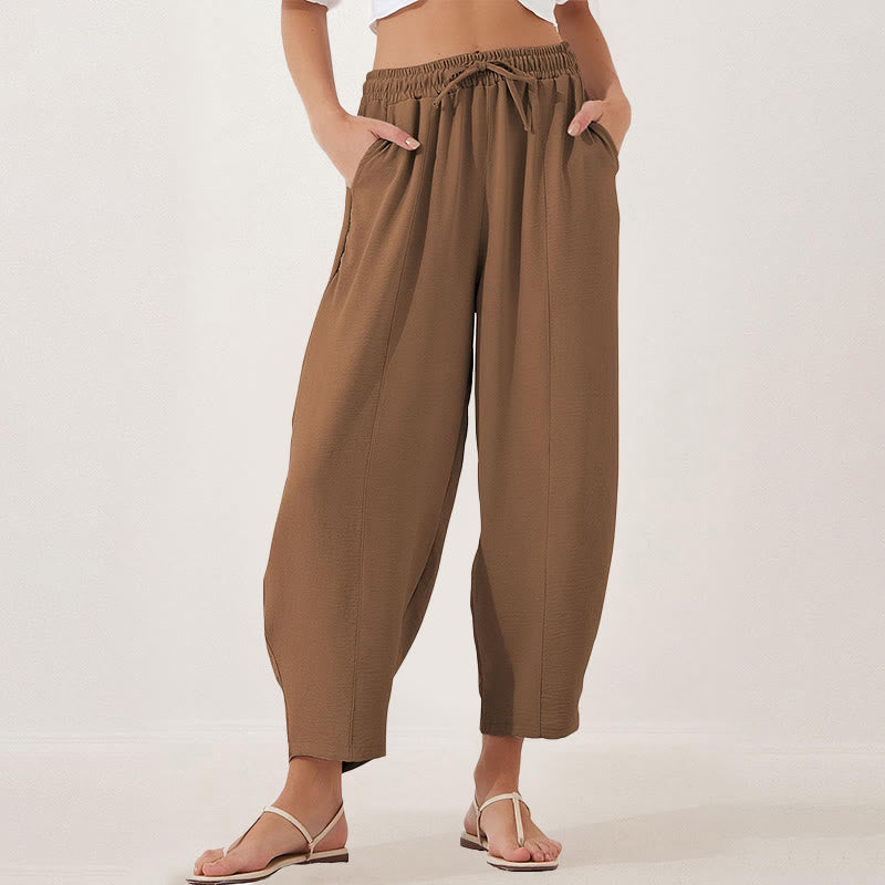 Buddha Stones Casual Plain Loose Coulisse 7/8 in poliestere con tasche