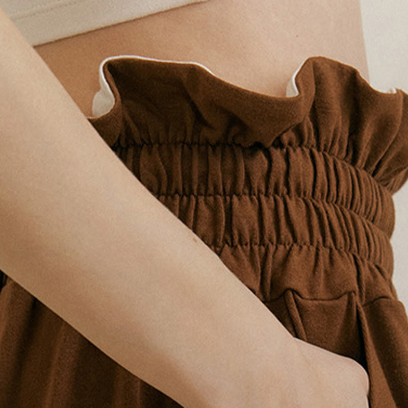 Pantaloni larghi casuali in spandex con fibbia Buddha Stones da donna con tasche - image 8