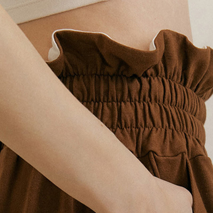 Pantaloni larghi casuali in spandex con fibbia Buddha Stones da donna con tasche - image 8