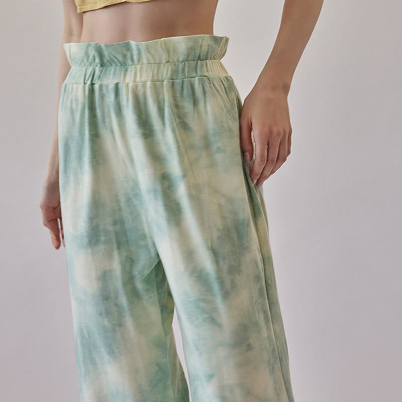 Pantaloni casual Buddha Stones con lacci per le gambe, stampa a inchiostro, pantaloni in spandex da donna - image 15