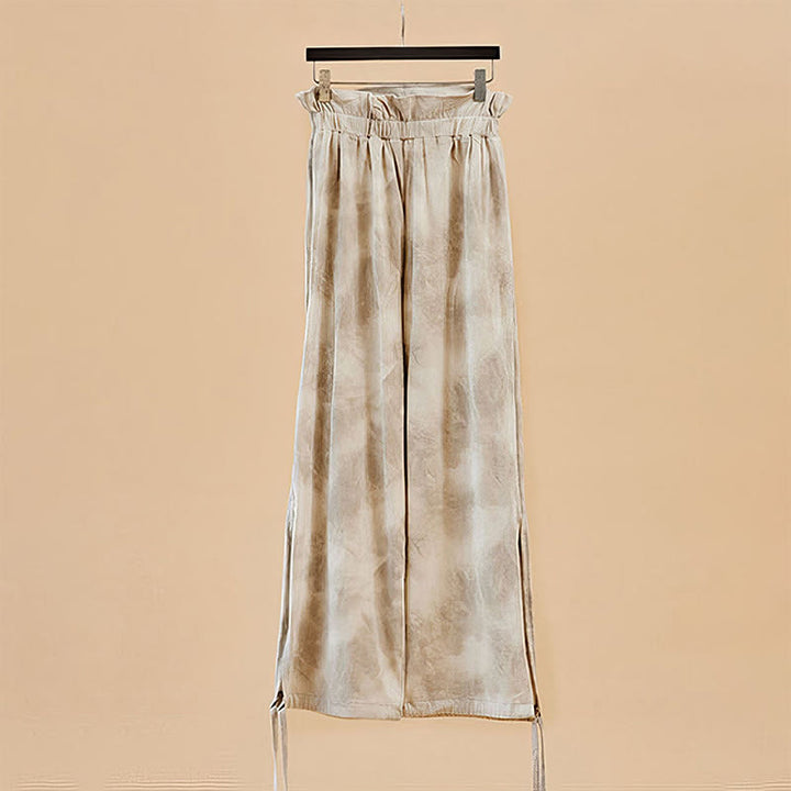 Pantaloni casual Buddha Stones con lacci per le gambe, stampa a inchiostro, pantaloni in spandex da donna - image 8