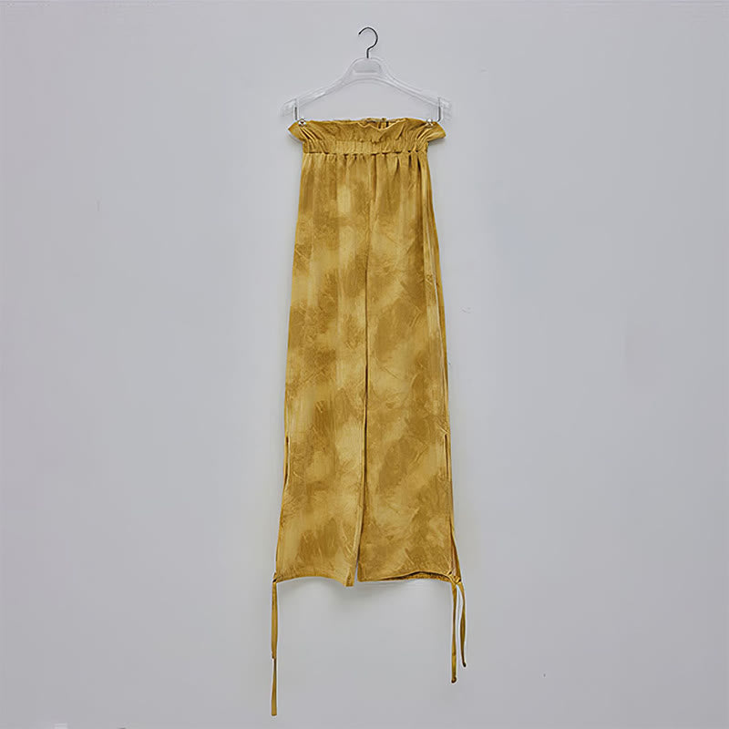 Pantaloni casual Buddha Stones con lacci per le gambe, stampa a inchiostro, pantaloni in spandex da donna - image 12