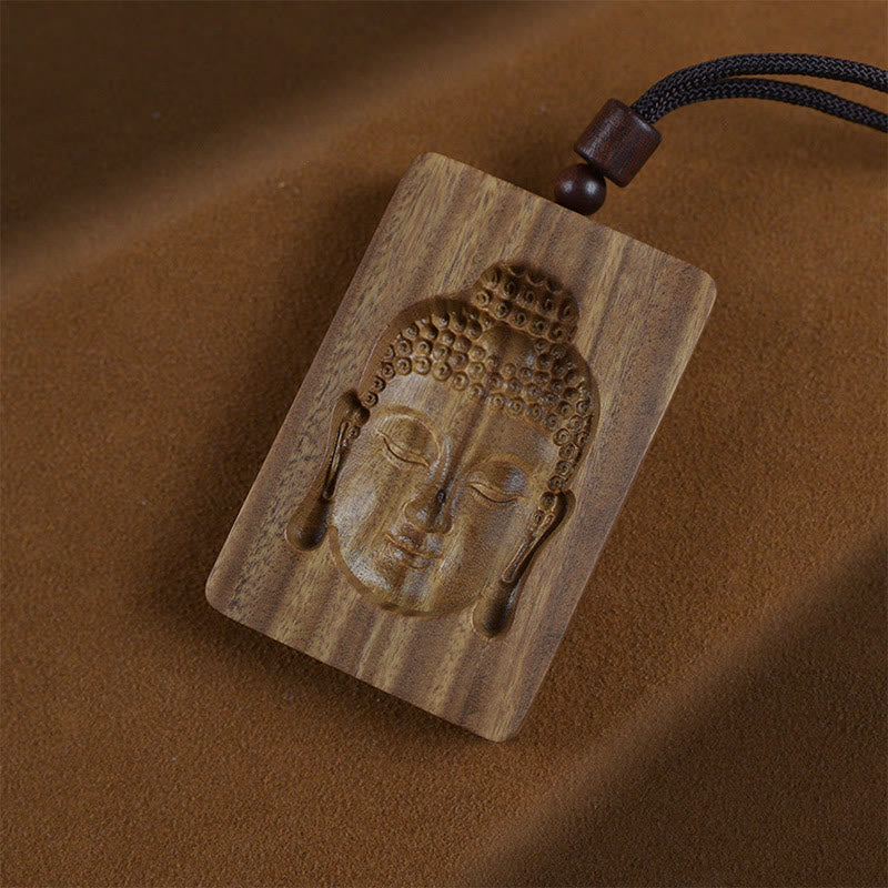 Buddha Stones Sandalo verde Simbolo del Buddha Collana pendente positiva - Sandalo verde - image 1