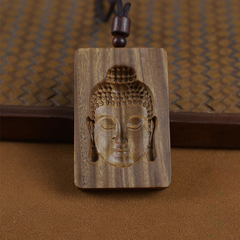 Buddha Stones Sandalo verde Simbolo del Buddha Collana pendente positiva - image 2